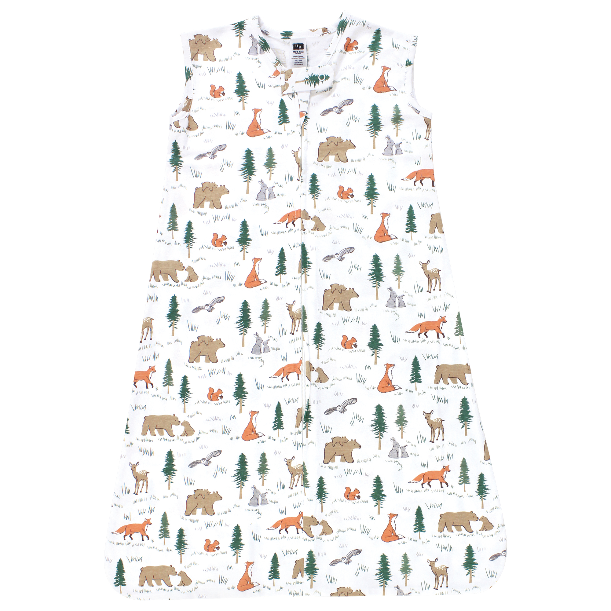 Hudson Baby Infant Boy Cotton Sleeveless Wearable Sleeping Bag, Sack, Blanket, Sweet Woodland, 0-6 Months